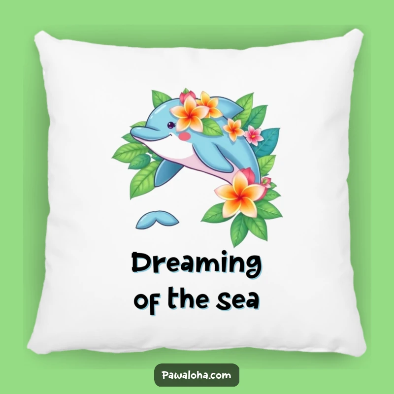Funny Dolphin Flower Pillow: Playful Tropical Ocean Comfort Gift
