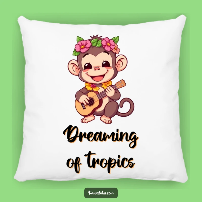 Funny Monkey Ukulele Pillow: Cozy and Comical Cushion for Tropical Vibes