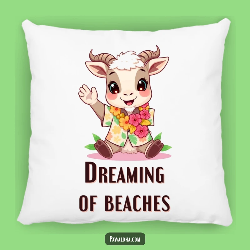 Funny Aloha Goat Pillow - Cozy Tropical Comfort for a Funny Gift
