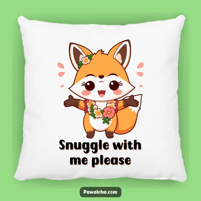 Funny Fox Aloha Pillow: Comfy & Cheerful Welcome Gift