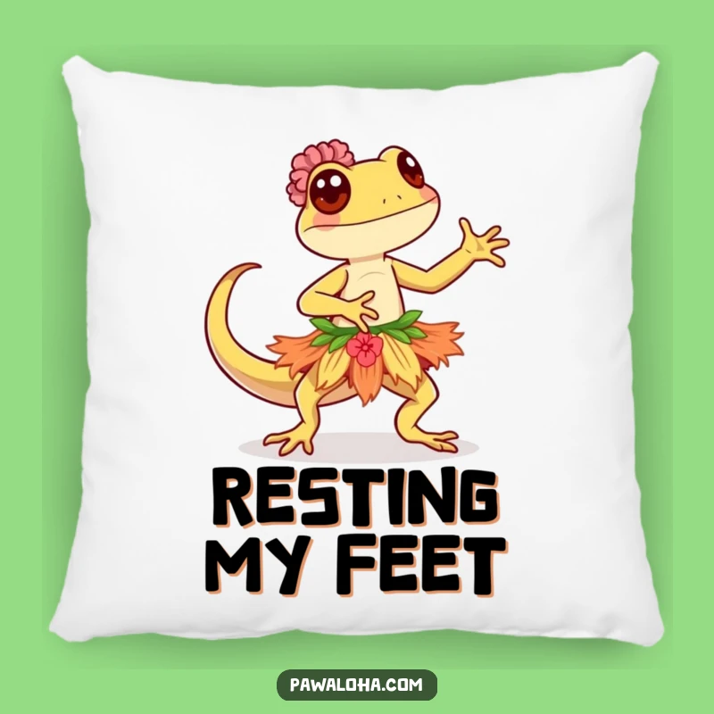 Funny Kawaii Gecko Pillow: Soft Plush Cushion, Cozy Tropical Themed Funny Gift