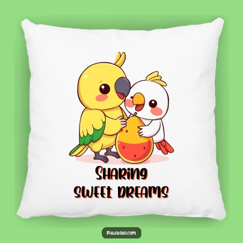 Funny Kawaii Parrot Pillow: Cozy Fruit Sharing Sofa Cushion - Cute Gift