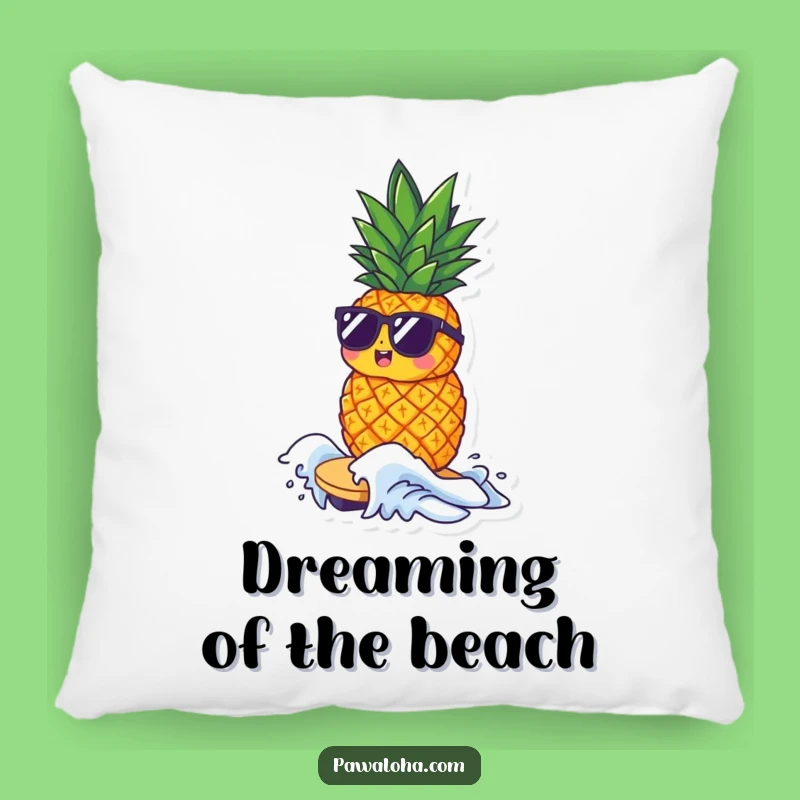 Funny Pineapple Surf Pillow: Cool Character, Beach Comfort, Cozy Funny Gift!