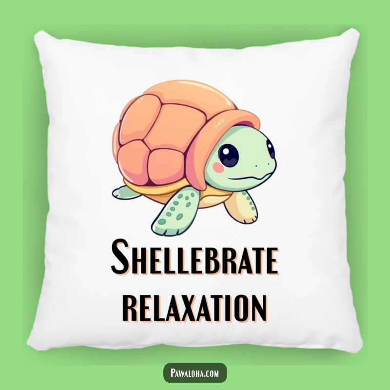 Funny Sea Turtle Seashell Pillow: Cozy Ocean Wonder