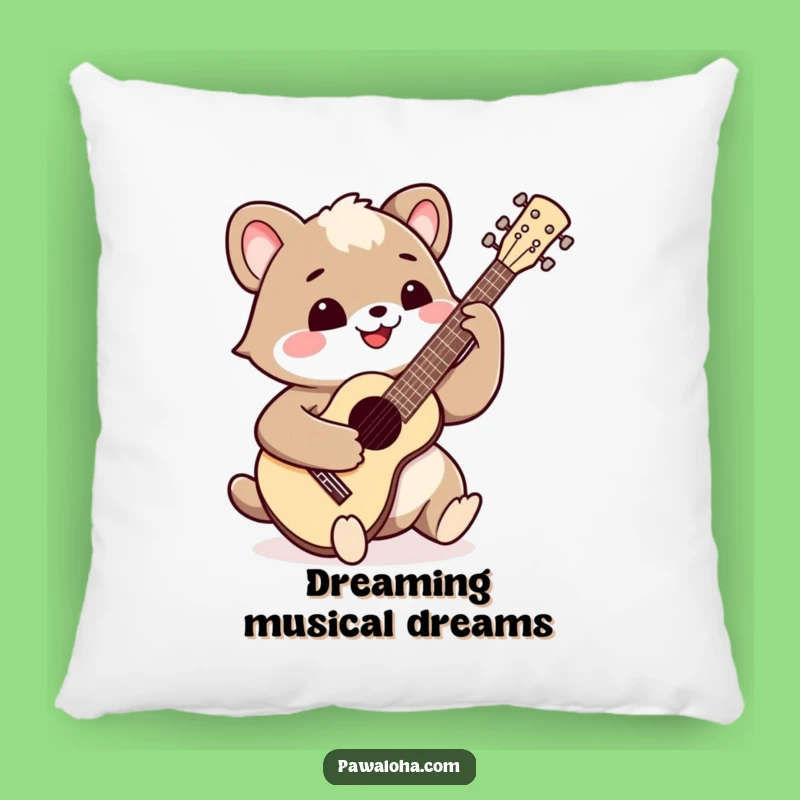 Funny Ukulele Animal Pillow - Cozy Music & Smiling Comfort