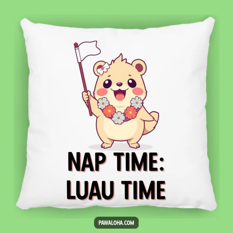 Funny Creature Pillow: Soft Aloha Flag Waving Accent, Perfect Humorous Gift