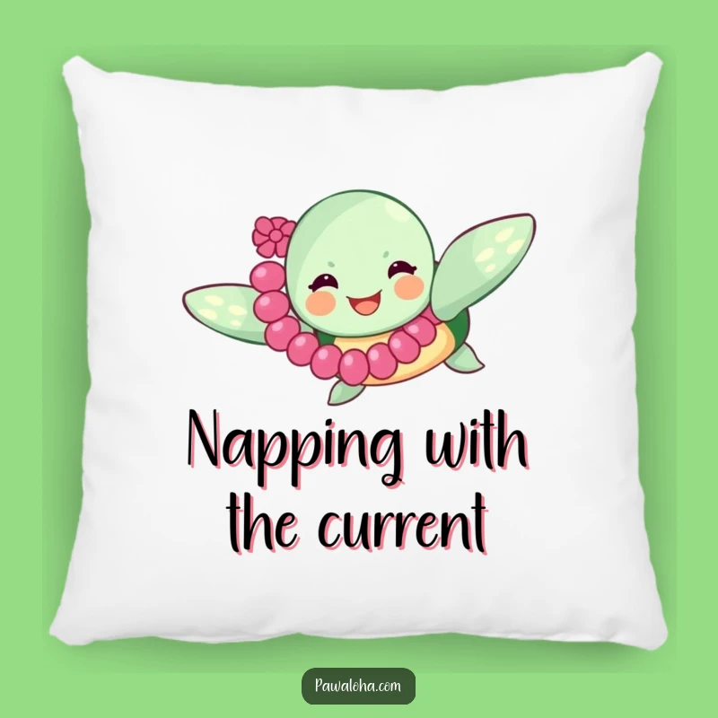 Funny Sea Turtle Lei Pillow: Cozy Comfort with Joyful Ocean Vibes