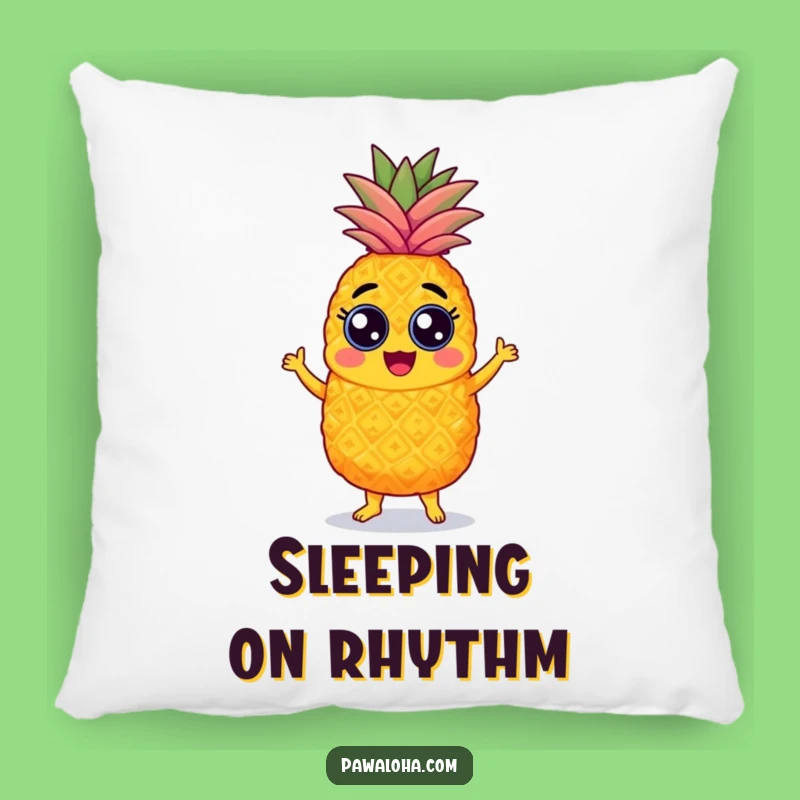 Funny Pineapple Samba Pillow: Soft and decorative, with a dancing pineapple and googly eyes, a perfect funny gift.