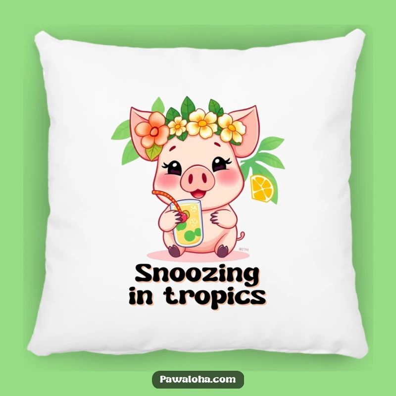 Soft Funny Pig Vacation Pillow: Cozy Humor for Your Relaxation Space