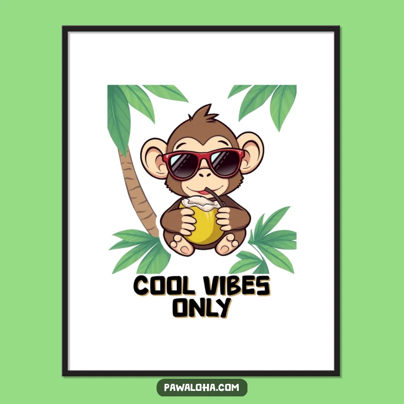 Funny Monkey Digital Art: Instant Tropical Fun and Cool Vibes