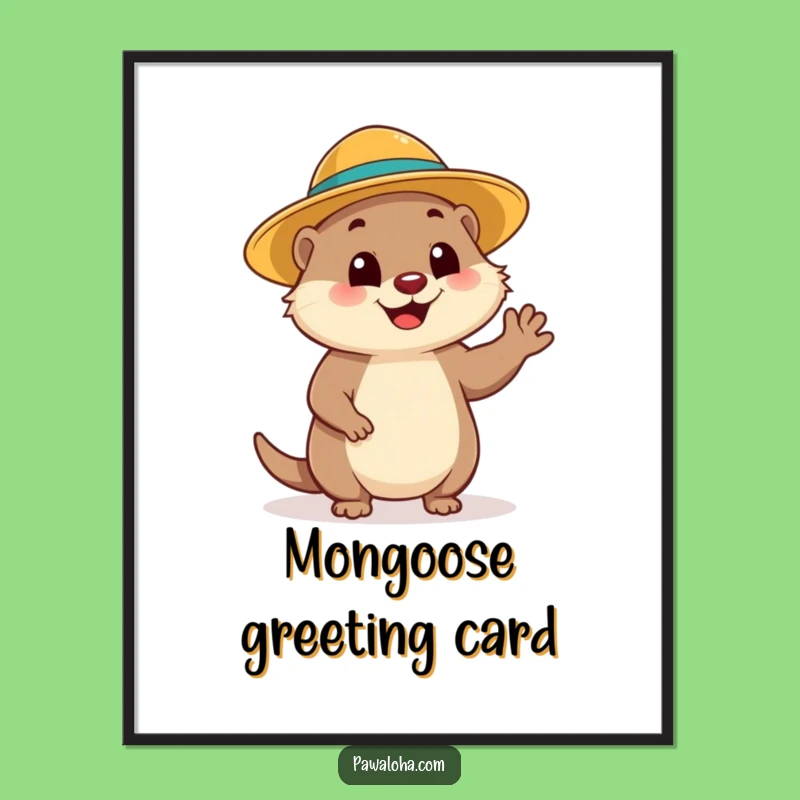 Funny Mongoose Wave Digital Print: Instant Sunny Decor, Perfect Funny Gift!