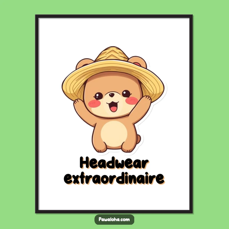 Funny Bear Vacation Digital Print: Charming Bear Art, Instant Funny Gift Wall Decor