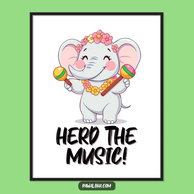 Funny Elephant Digital Art: Joyful Celebration Print, A Hilarious Gift