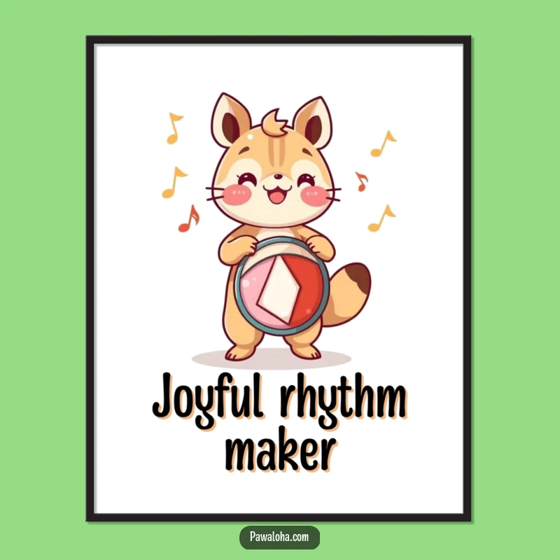 Funny Festive Drum Animal Digital Art - Instant Rhythmic Decor Gift