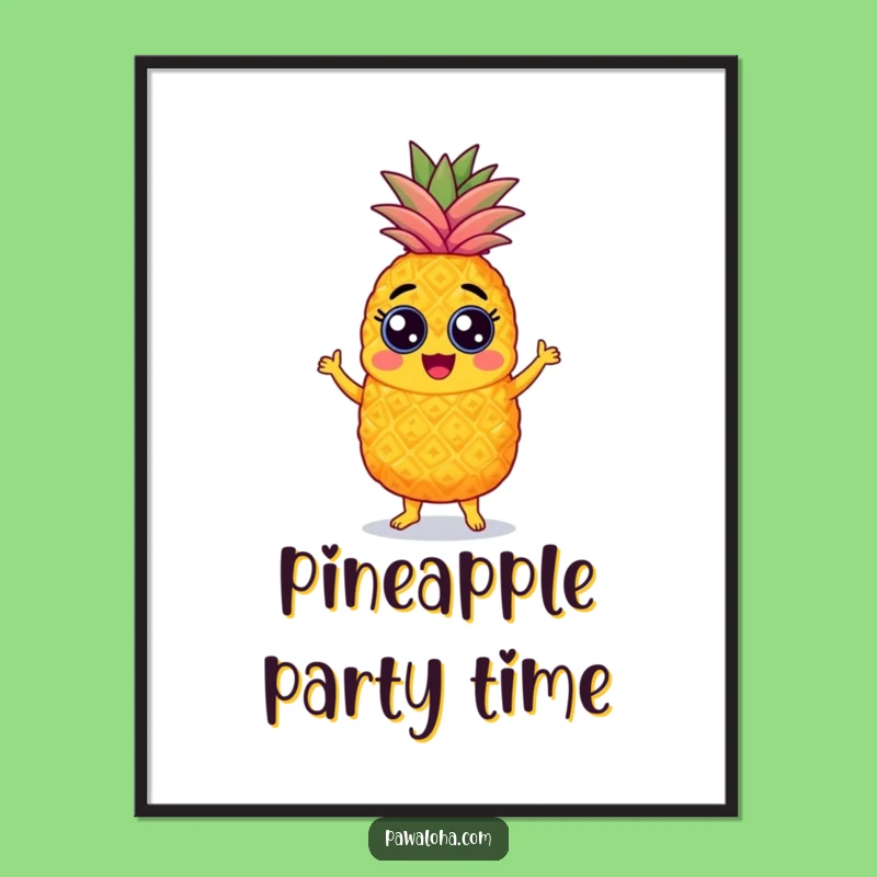 Funny Pineapple Samba Digital Art: High-resolution download of a dancing pineapple, a unique funny gift.