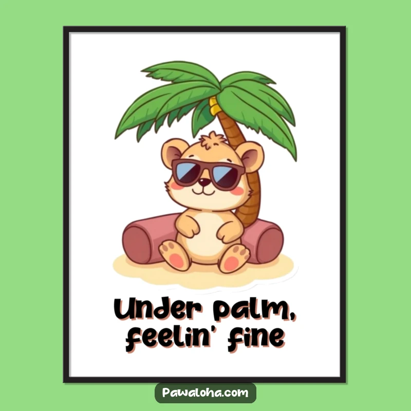 Funny Relaxing Animal Digital Art - Instant Tropical Vibe Decor