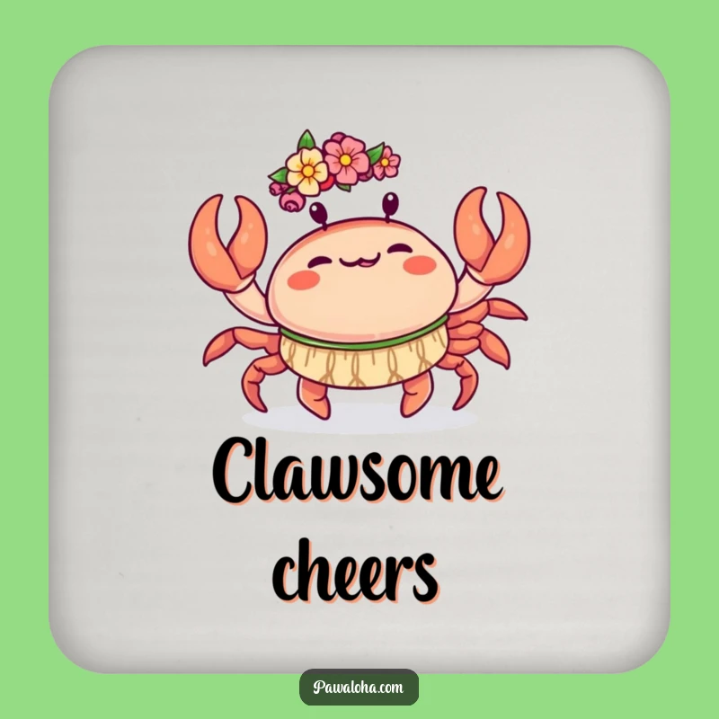 Funny Kawaii Crab Coaster: Hula Dance Drink Protector - Gift Set