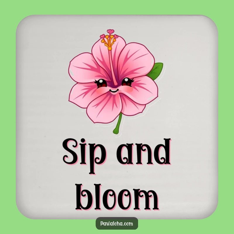 Funny Hibiscus Flower Coaster: Sweet Smile Protection, Perfect Table Gift