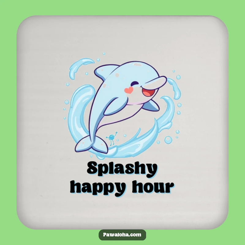 Funny Kawaii Dolphin Coaster: Make a Splash, Perfect Ocean Gift