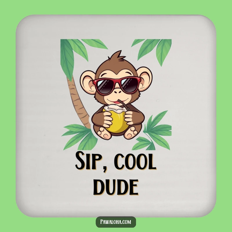 Funny Monkey Coasters: Tropical Drinks & Cool Surfaces