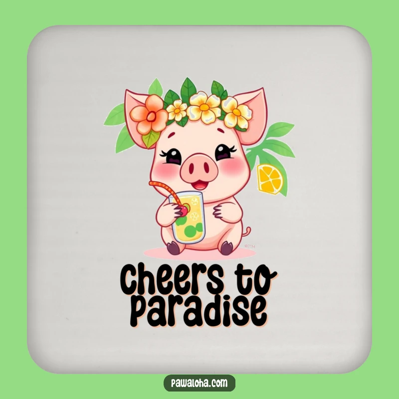Funny Pig Coaster Set: Hilarious Gift for Tropical Tables