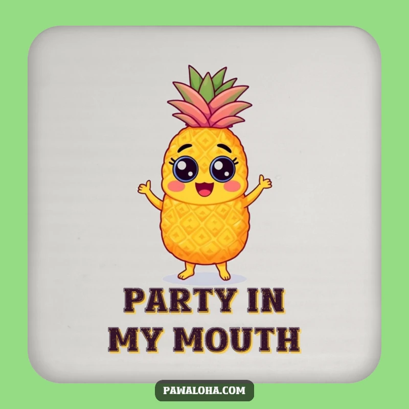 Funny Pineapple Samba Drink Coasters: Protect surfaces with dancing pineapples, a tropical and fun funny gift set.