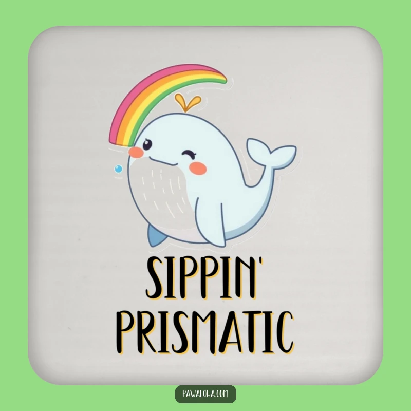 Funny Rainbow Whale Coaster Set - Protect Surfaces with Ocean Charm Gift