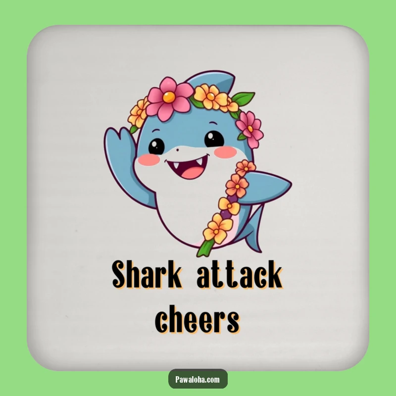 Funny Shark Coaster Set: Hilarious Gift for Tropical Tables