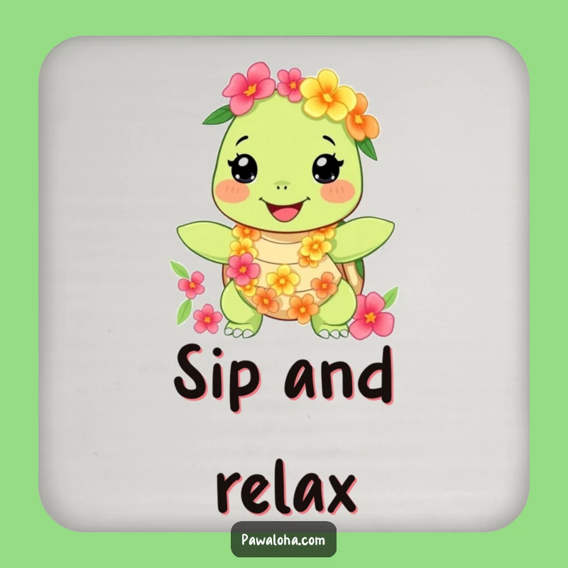 Funny Turtle Coaster Set, Protect Surfaces with Tropical Humor