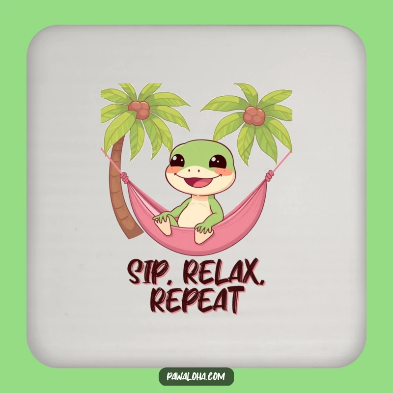 Funny Gecko Hammock Coasters: Hilarious Table Protection Gift Set