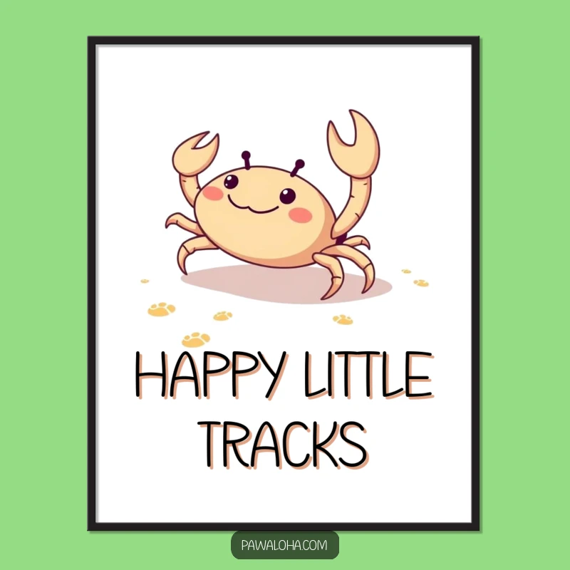 Funny Crab Art Poster: Beach Day Delight with Humorous Wall Decor