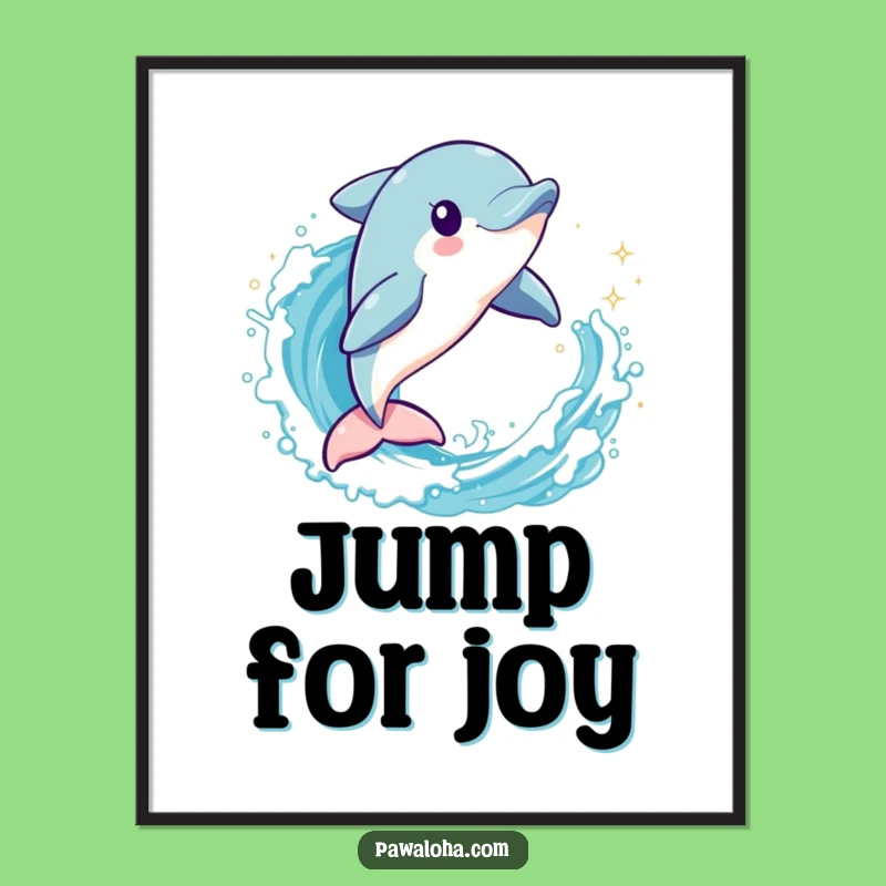 Funny Dolphin Wave Jumper Poster: Aquatic Art for Your Walls
