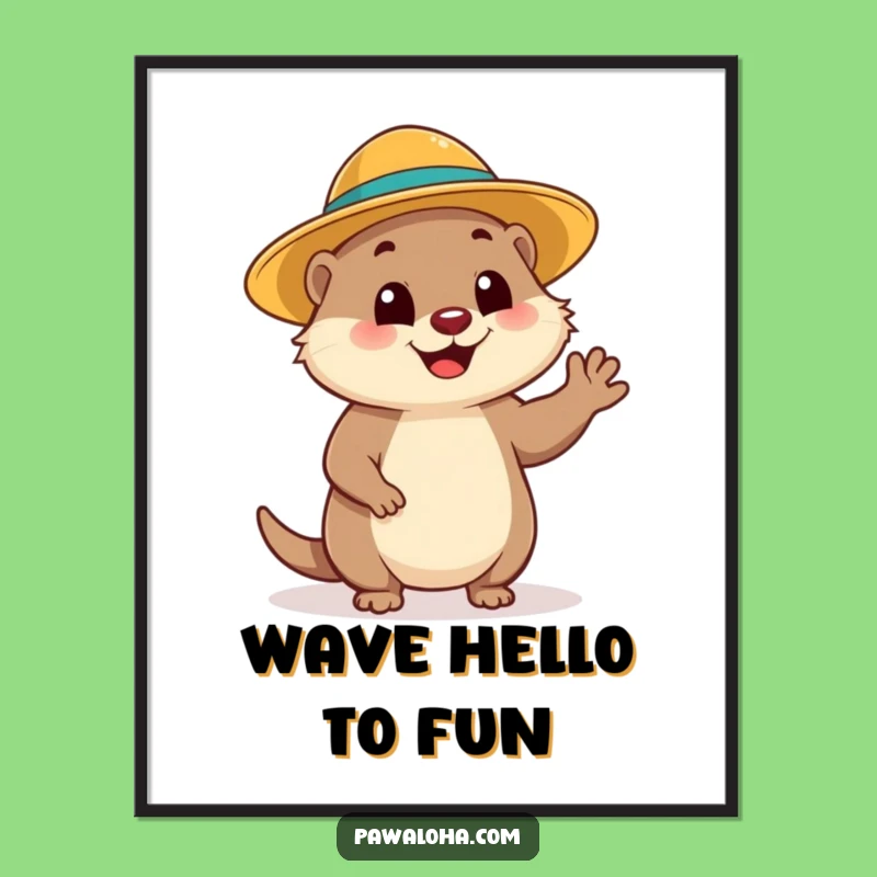 Funny Mongoose Wave Poster: Sunny Art, Ideal Funny Gift!