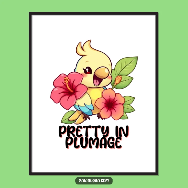 Funny Parrot Paradise Poster: Vibrant Tropical Bird Art, Perfect Funny Gift Decor