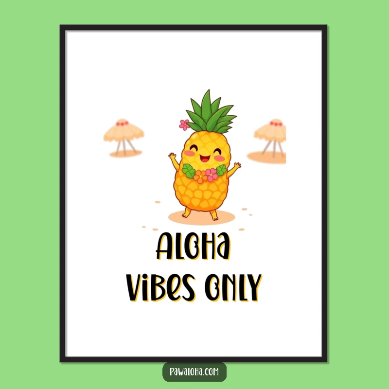 Funny Pineapple Hula Dancer Poster - Tropical Wall Art Gift!