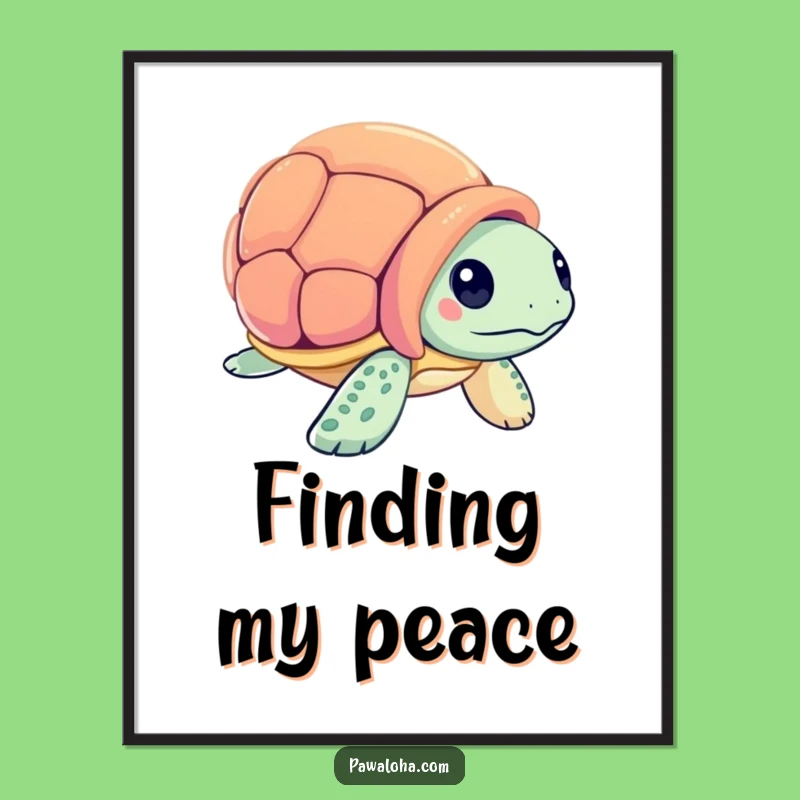 Funny Sea Turtle Seashell Poster: Ocean Curiosity for Your Walls