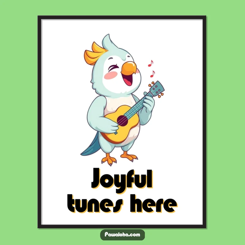 Funny Parrot Poster: Musical Art for Joyful Spaces
