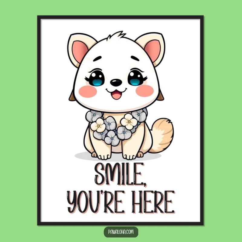Funny Kawaii Aloha Animal Poster: Brighten Your Walls with Tropical Smiles