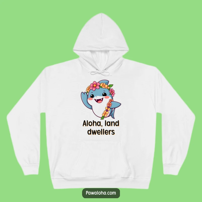 Cozy Funny Shark Aloha Hoodie: Warm & Hilarious Gift for Ocean Lovers