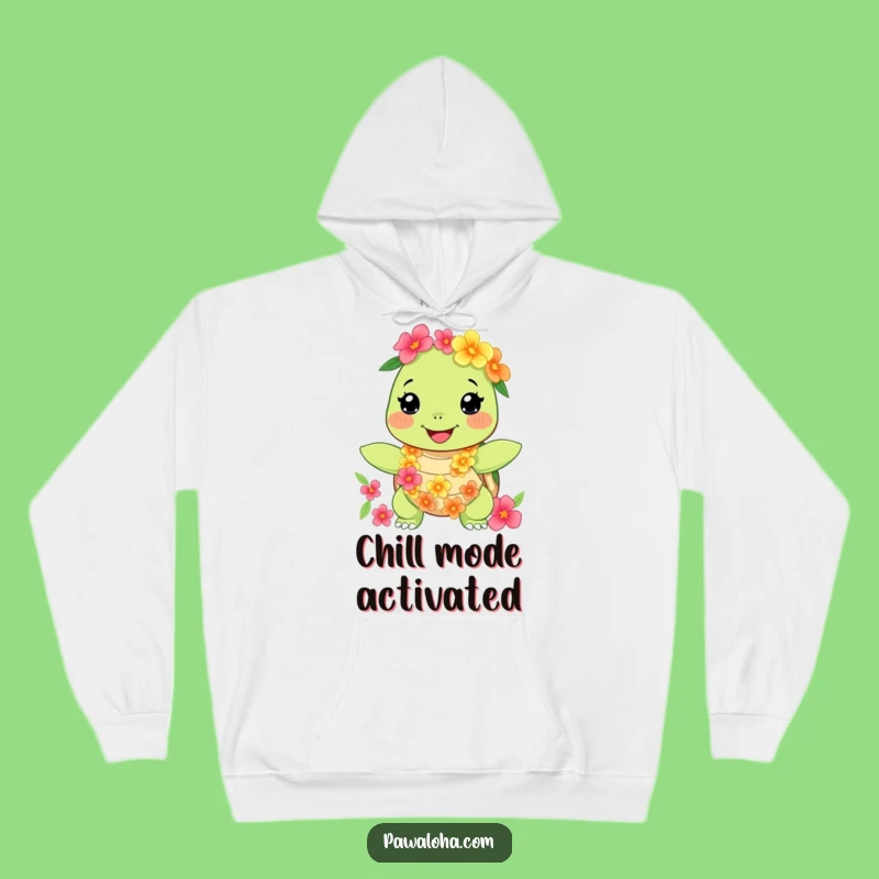 Funny Turtle Hoodie, Cozy Comfort with Tropical, Relaxed Vibes