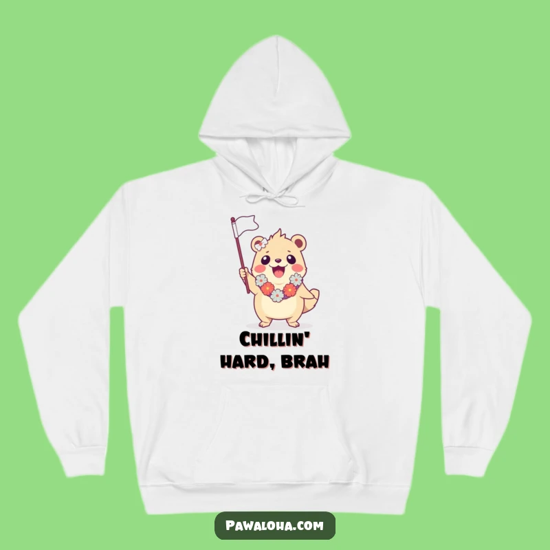 Funny Creature Hoodie: Cozy Aloha Flag Waving Sweatshirt, Ideal Humorous Gift
