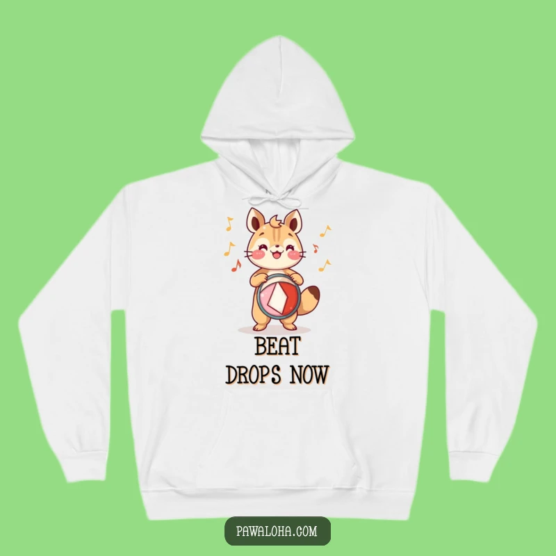 Cozy Funny Festive Drum Animal Hoodie - Warm Rhythmic Joy Gift