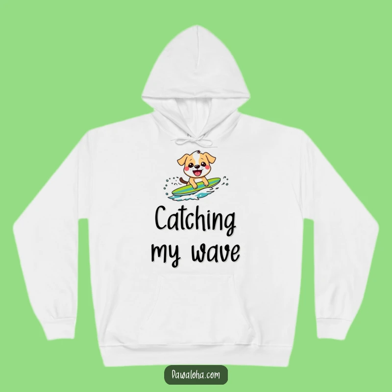 Cozy Funny Surfing Dog Hoodie - Grinning Pup Surf Gift