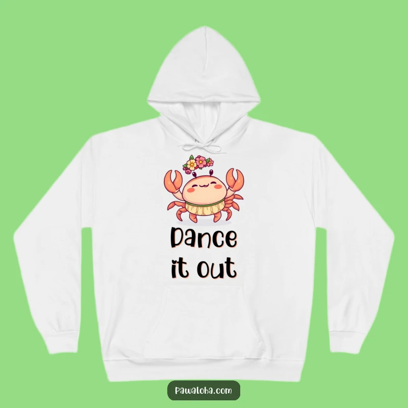Funny Kawaii Crab Hoodie: Cozy Hula Dancing Sweatshirt - Beach Party Gift