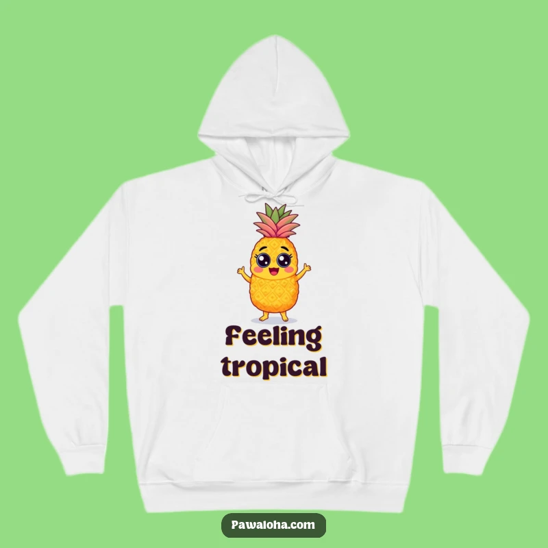 Cozy Funny Pineapple Samba Hoodie: Warm and fun, featuring a dancing pineapple with googly eyes, an awesome funny gift.
