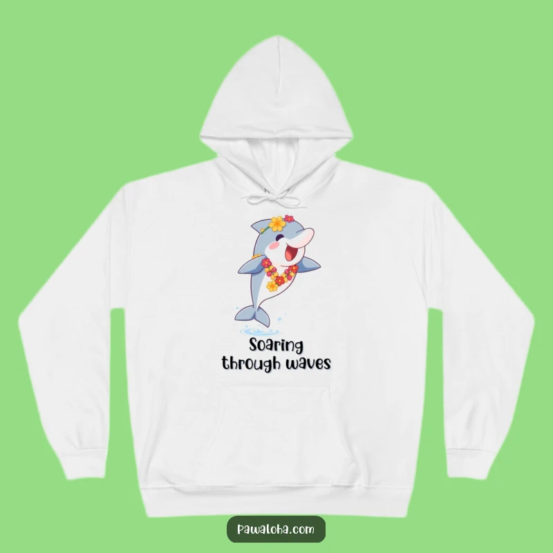 Funny Dolphin Lei Hoodie: Cozy Joyful Leaping, The Ultimate Funny Gift!