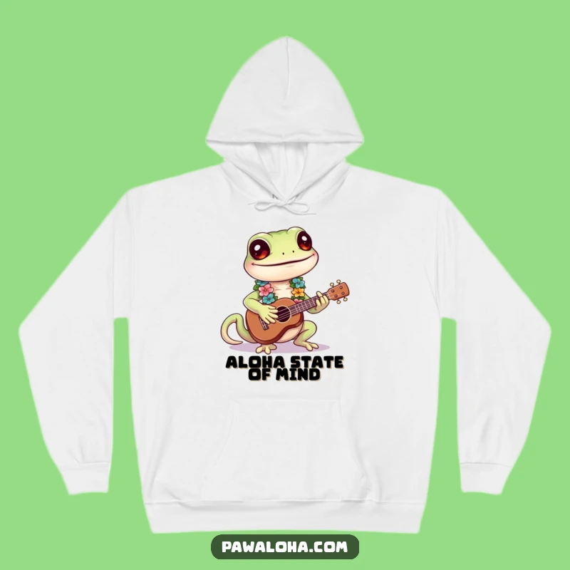 Funny Gecko Island Jam Hoodie - Cozy Gecko Gift for Music & Fun Lovers