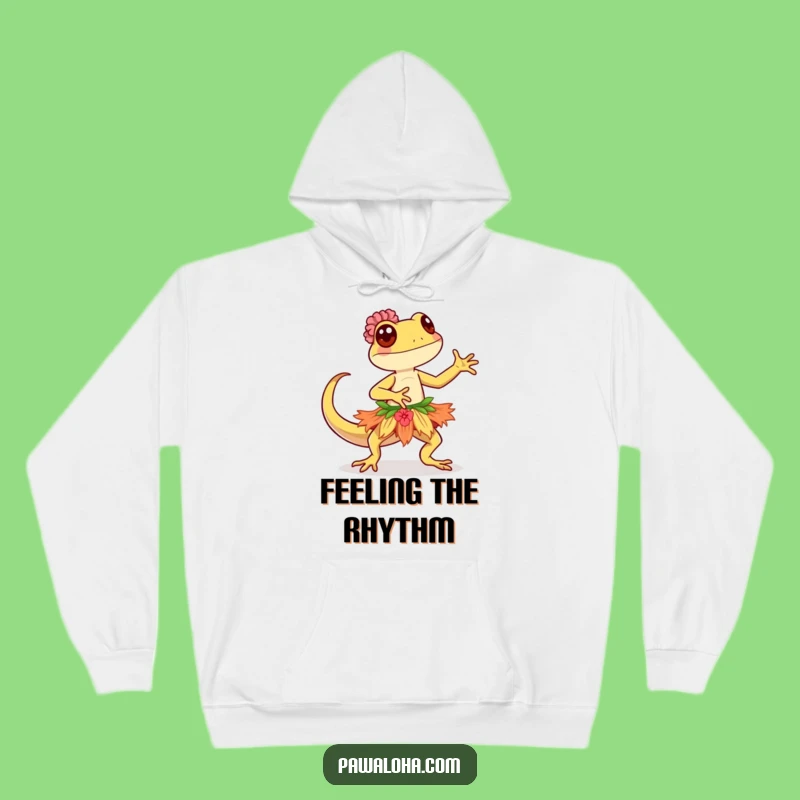 Funny Kawaii Gecko Hoodie: Cozy Hula Dancer Sweatshirt, Perfect Warm Funny Gift