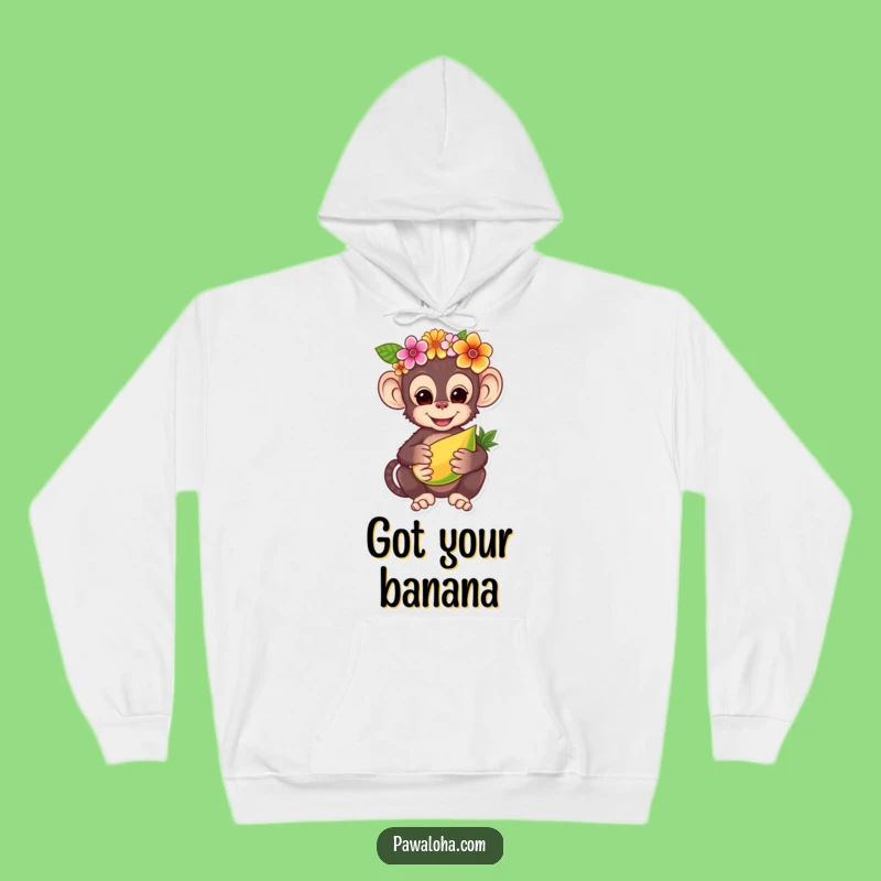 Funny Monkey Flower Crown Hoodie - Cozy Charming Tropical Gift!