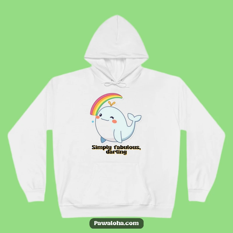 Funny Rainbow Whale Hoodie - Cozy & Cheerful Sea Creature Sweatshirt Gift